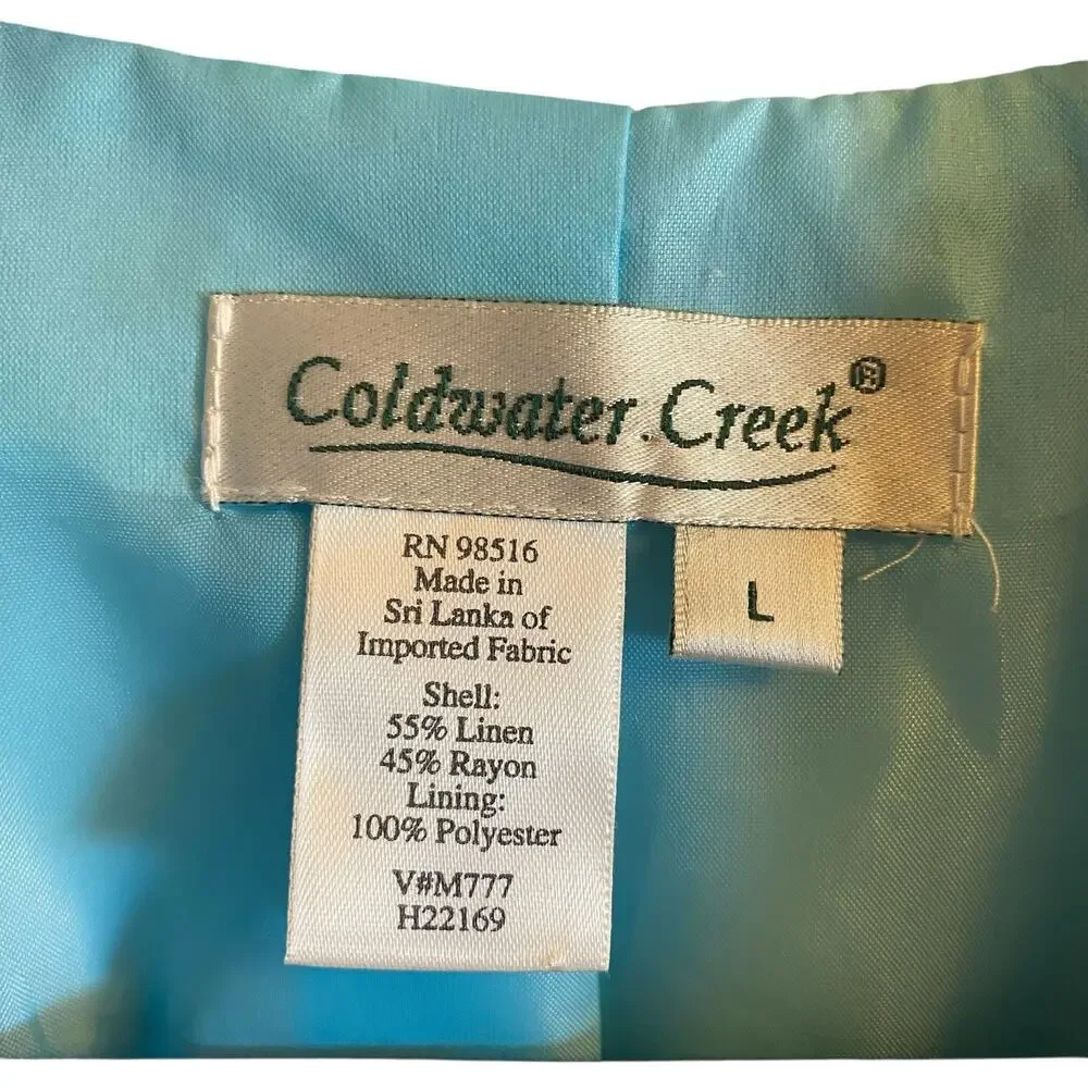 Coldwater Creek, Size Large, Colorful Paris Print Blazer, Linen Blend, Artsy - Picture 6 of 16